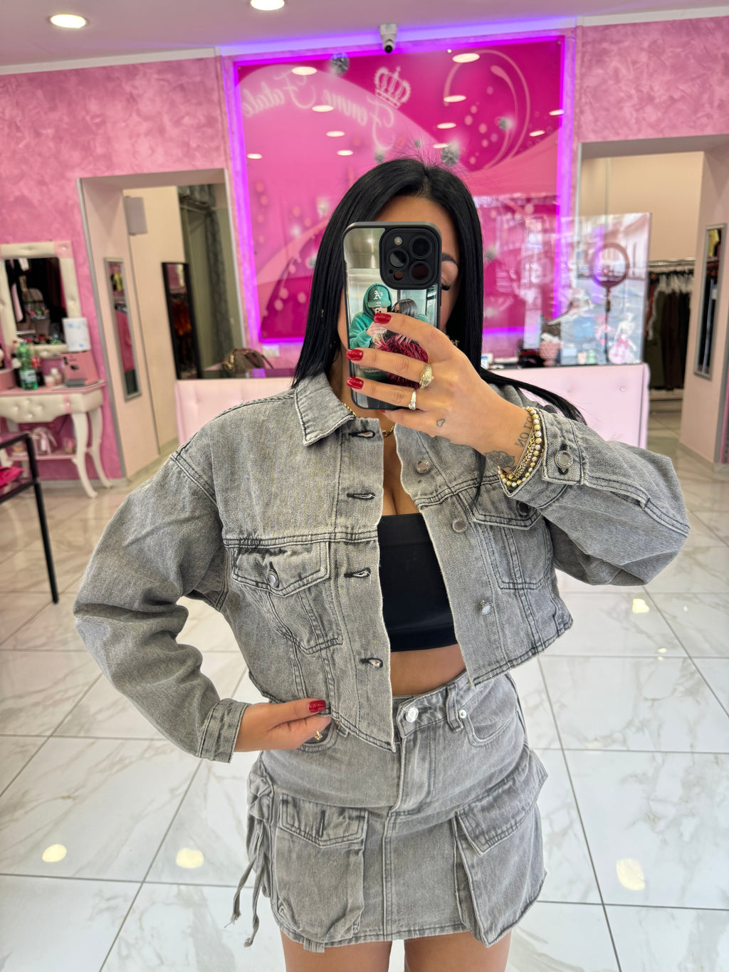COORDINATO DENIM GRIGIO