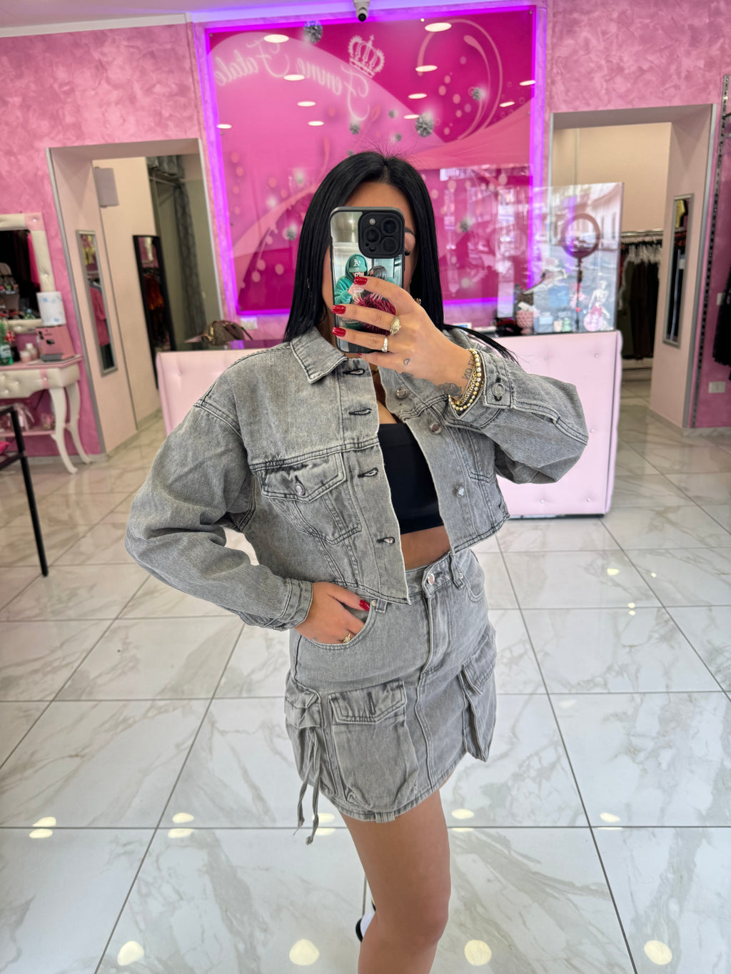 COORDINATO DENIM GRIGIO