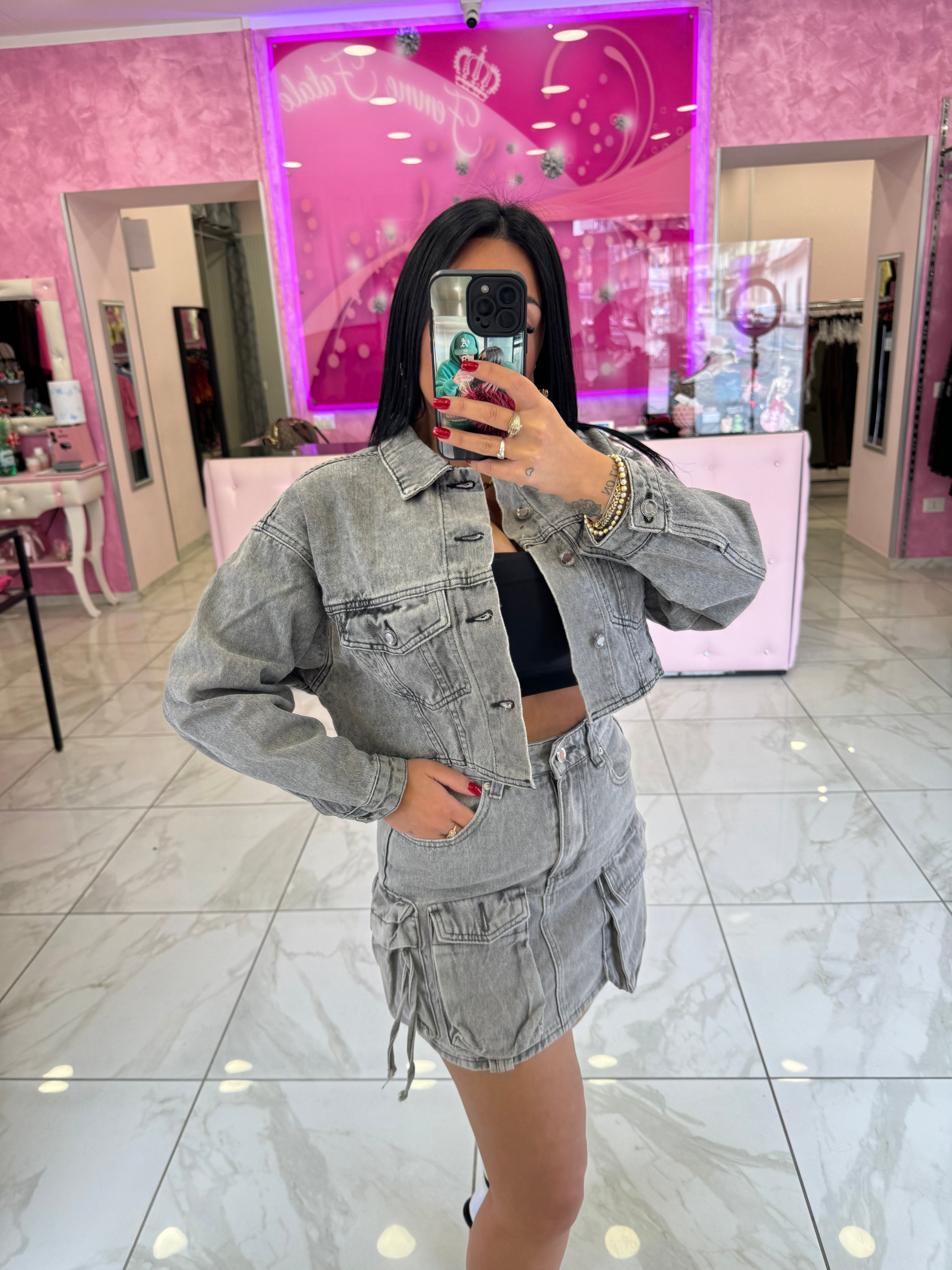 COORDINATO DENIM GRIGIO